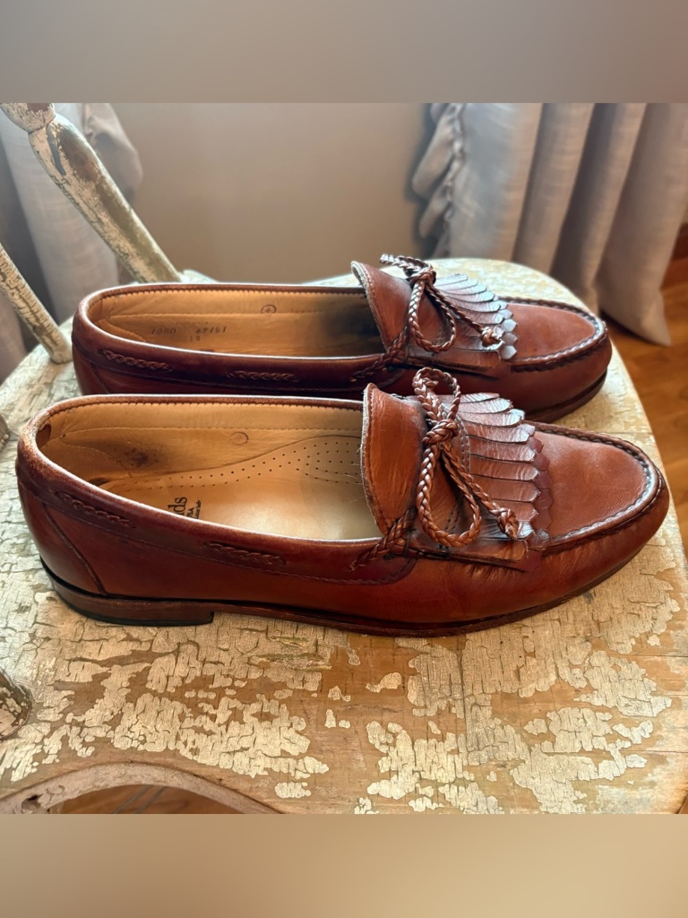 Allen Edmonds Woodstock Kiltie Loafers Brown Men’s 10.5 D USA Leather Slip On‎